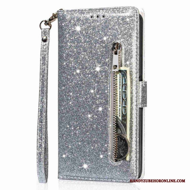 Nahkakotelo iPhone 14 Pro Sequin Glitter Style
