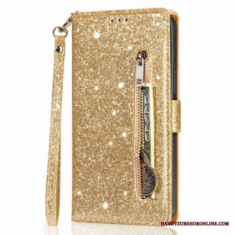 Nahkakotelo iPhone 14 Pro Sequin Glitter Style