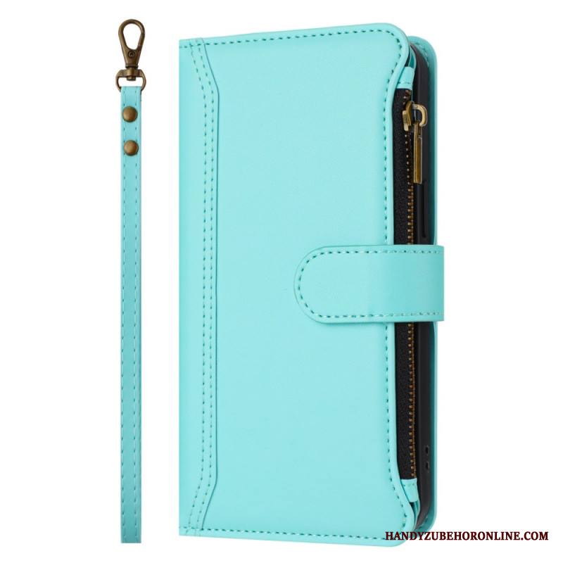 Nahkakotelo iPhone 17 Pro 9 Kortin Lokeron Lompakko Ja Nauha