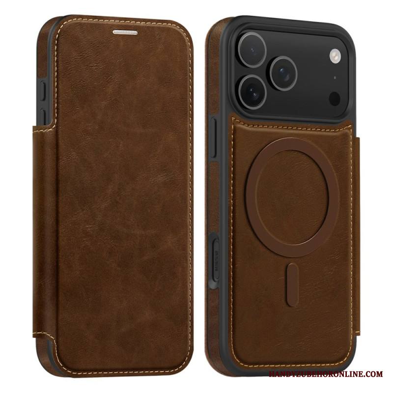 Nahkakotelo iPhone 17 Pro Max Puhelinkuoret Magsafe-yhteensopiva Rfid-korttikotelon Kanssa