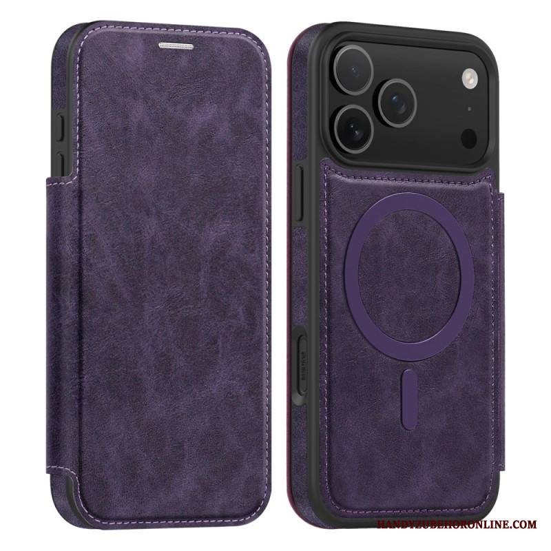 Nahkakotelo iPhone 17 Pro Max Puhelinkuoret Magsafe-yhteensopiva Rfid-korttikotelon Kanssa