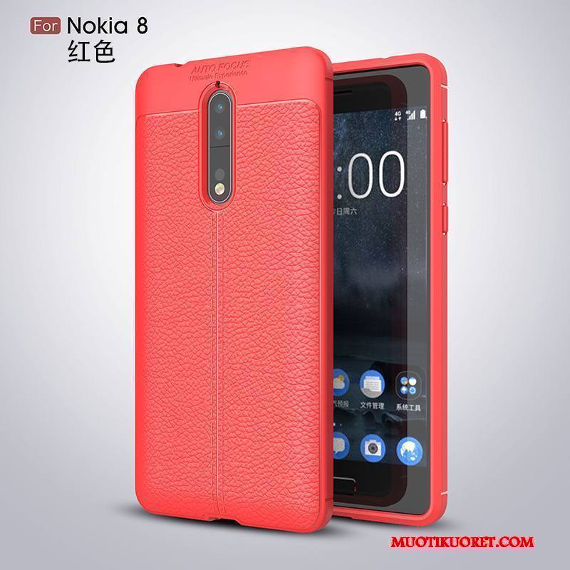 Nokia 8 Kotelo Silikoni Pehmeä Neste Musta All Inclusive Kuori Puhelimen Kuoret