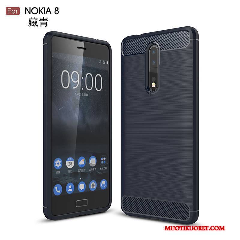 Nokia 8 Kotelo Silikoni Pehmeä Neste Musta All Inclusive Kuori Puhelimen Kuoret