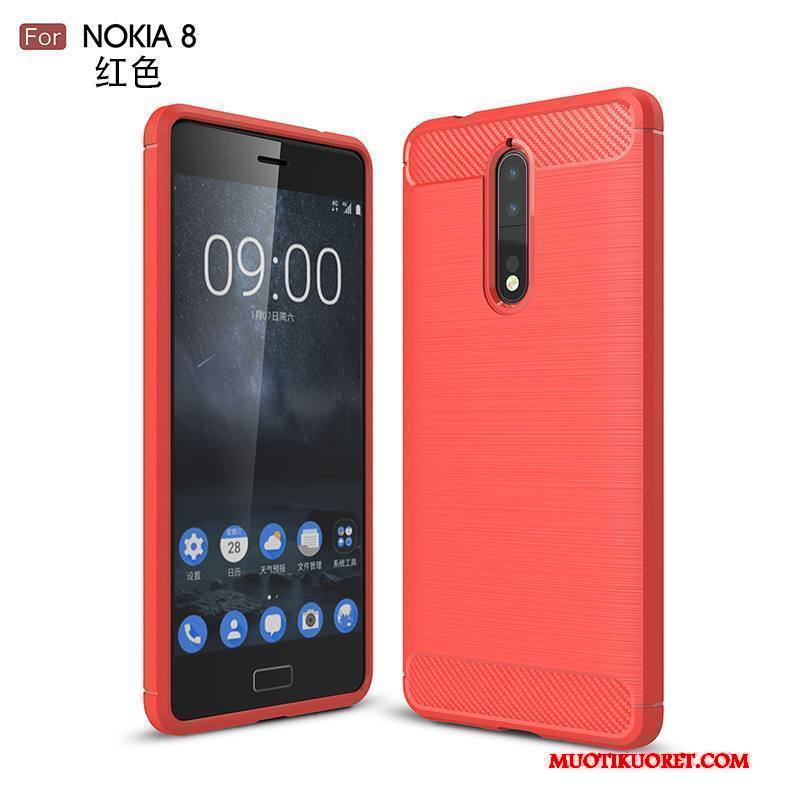 Nokia 8 Kotelo Silikoni Pehmeä Neste Musta All Inclusive Kuori Puhelimen Kuoret
