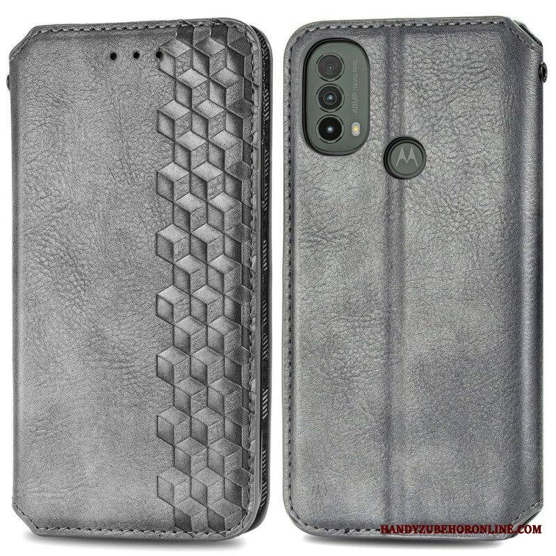 Puhelinkuoret Moto E40 / E30 / E20 Kotelot Flip Nahkaefekti Diamond Texture