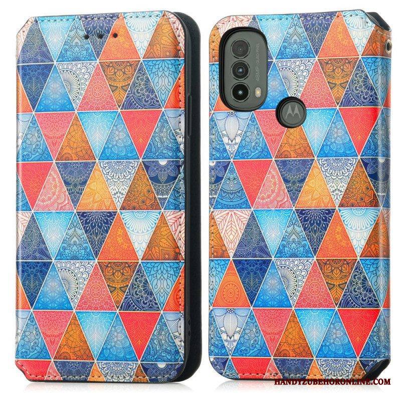 Puhelinkuoret Moto E40 / E30 / E20 Kotelot Flip Taiteellinen Rfid