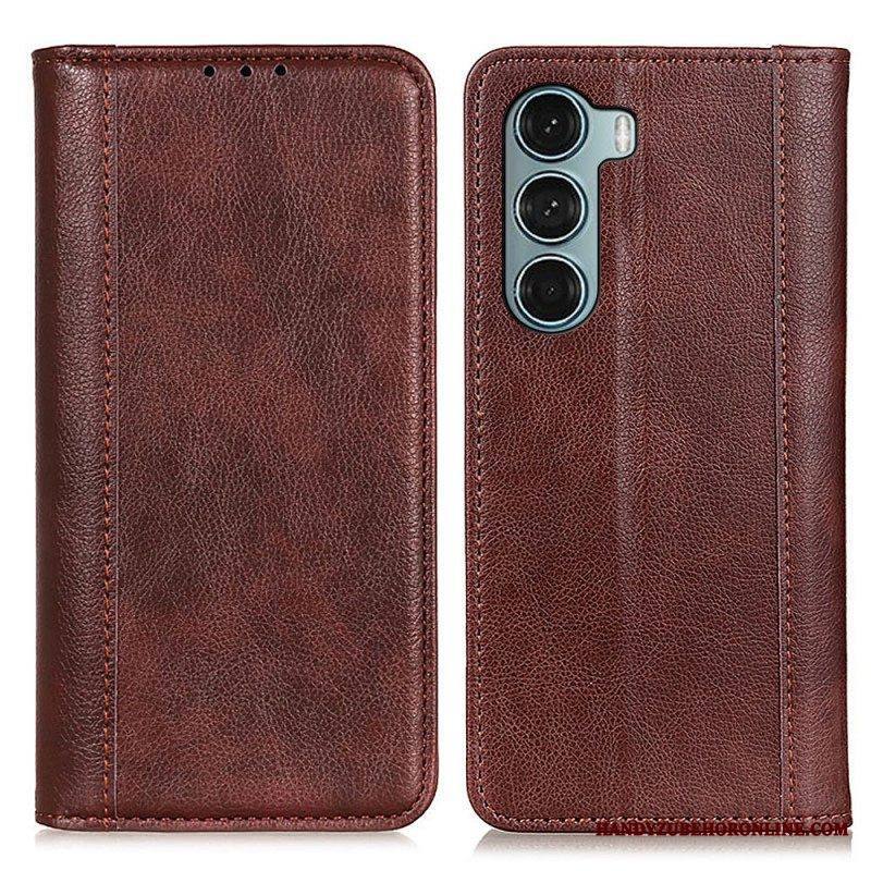 Puhelinkuoret Moto G200 5G Kotelot Flip Litchi Split Leather -versio