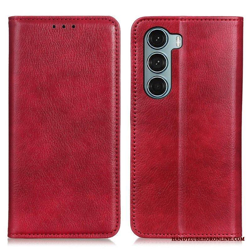 Puhelinkuoret Moto G200 5G Kotelot Flip Litsi Haljasnahan Rakenne