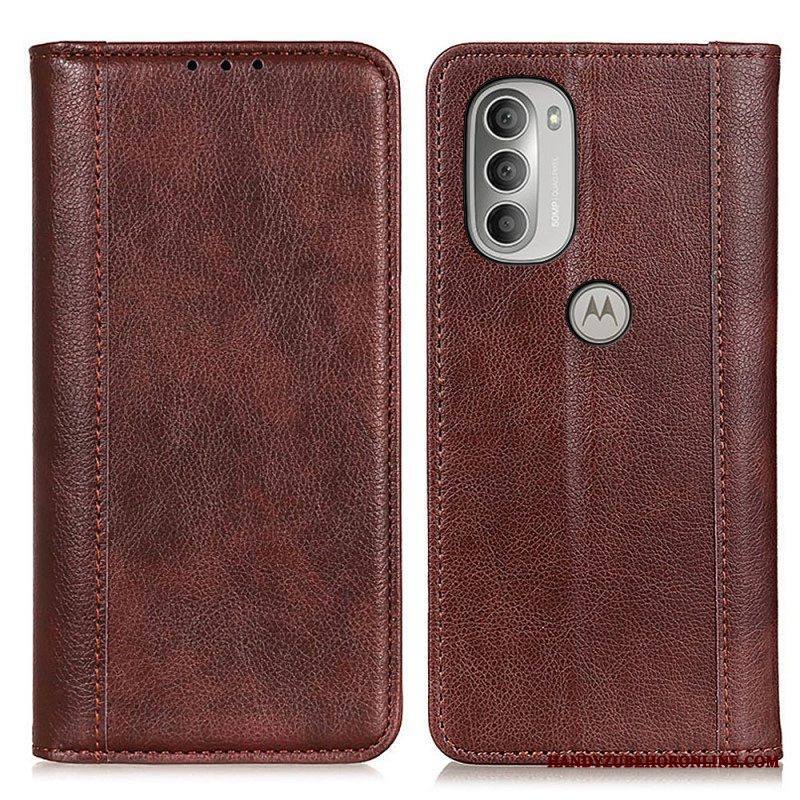 Puhelinkuoret Moto G51 5G Kotelot Flip Elegance Haljattu Litsi Nahka