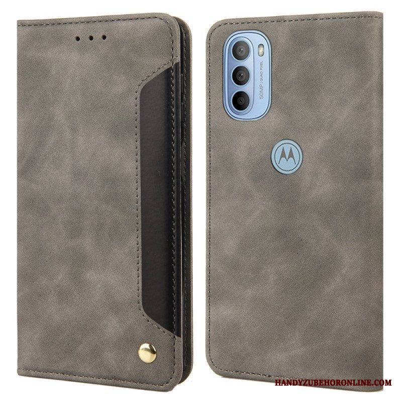 Puhelinkuoret Moto G51 5G Kotelot Flip Kaksisävyinen Business Leather -efekti