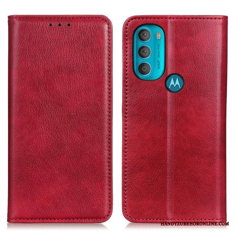 Puhelinkuoret Moto G71 5G Kotelot Flip Teksturoitu Haljattu Nahka