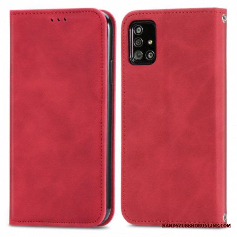 Puhelinkuoret Samsung Galaxy A51 5G Kotelot Flip Vintage Keinonahkaa