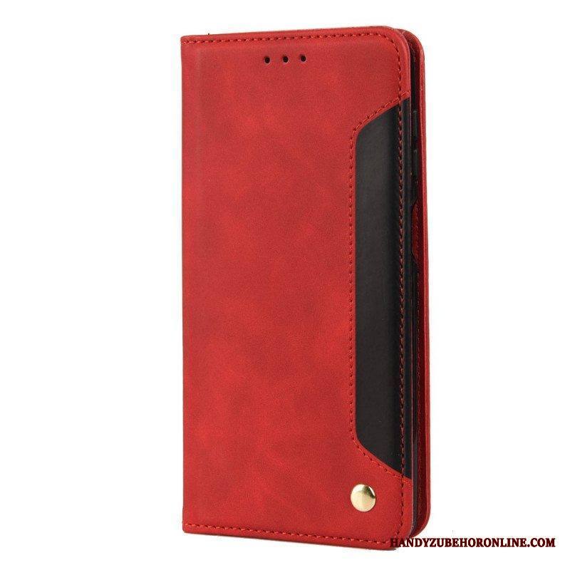 Puhelinkuoret Samsung Galaxy M12 / A12 Kotelot Flip Kaksisävyinen Business Leather -efekti