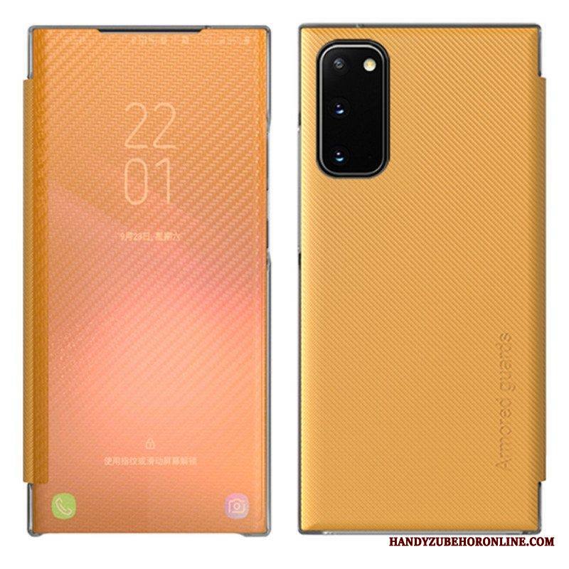 Puhelinkuoret Samsung Galaxy S20 Plus / S20 Plus 5G Kotelot Flip Läpinäkyvä Hiilikuitu