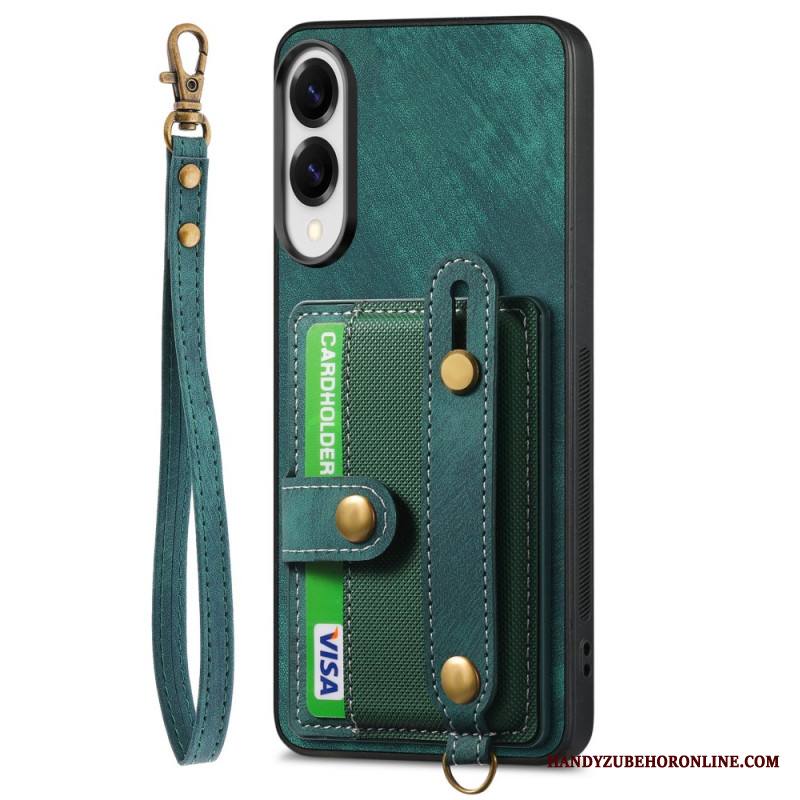 Puhelinkuoret Samsung Galaxy S25 5g Edge Retrokorttikotelo Ja Rannehihna