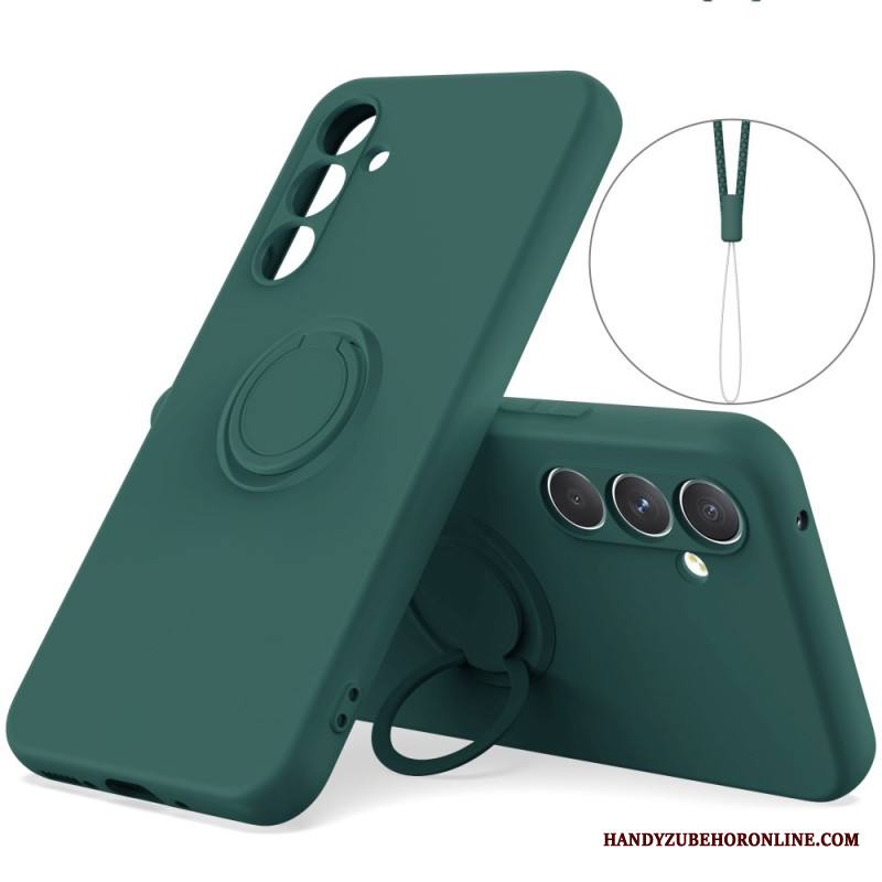 Puhelinkuoret Samsung Galaxy S25 Fe Silikoni Sormuspidikkeellä Ja Nauhalla