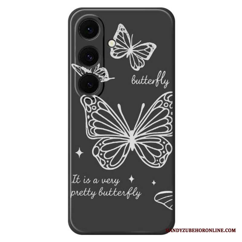 Puhelinkuoret Samsung Galaxy S25 Fe Valkoinen Perhos-silikoni