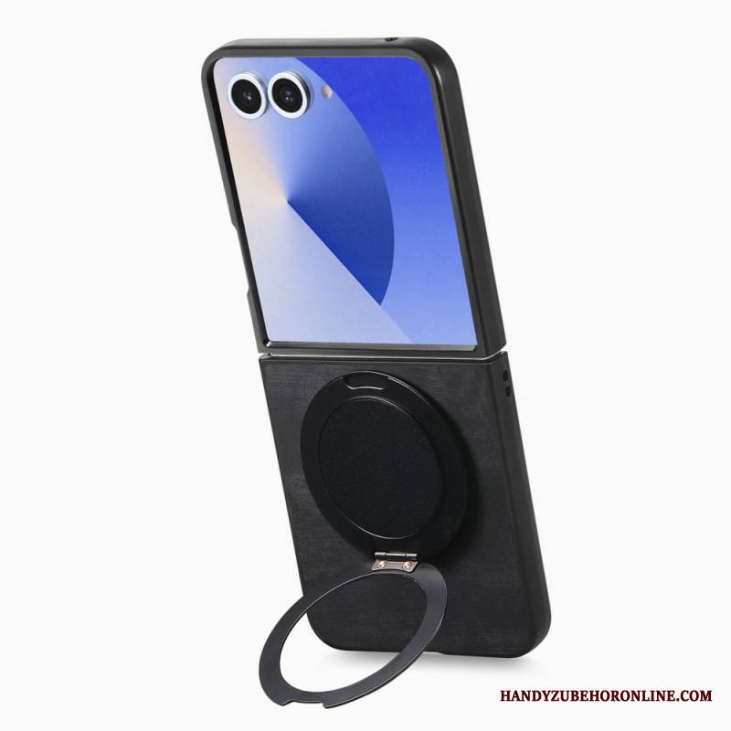 Puhelinkuoret Samsung Galaxy Z Flip 7 Nahkaefekti Pyörivällä Jalustalla