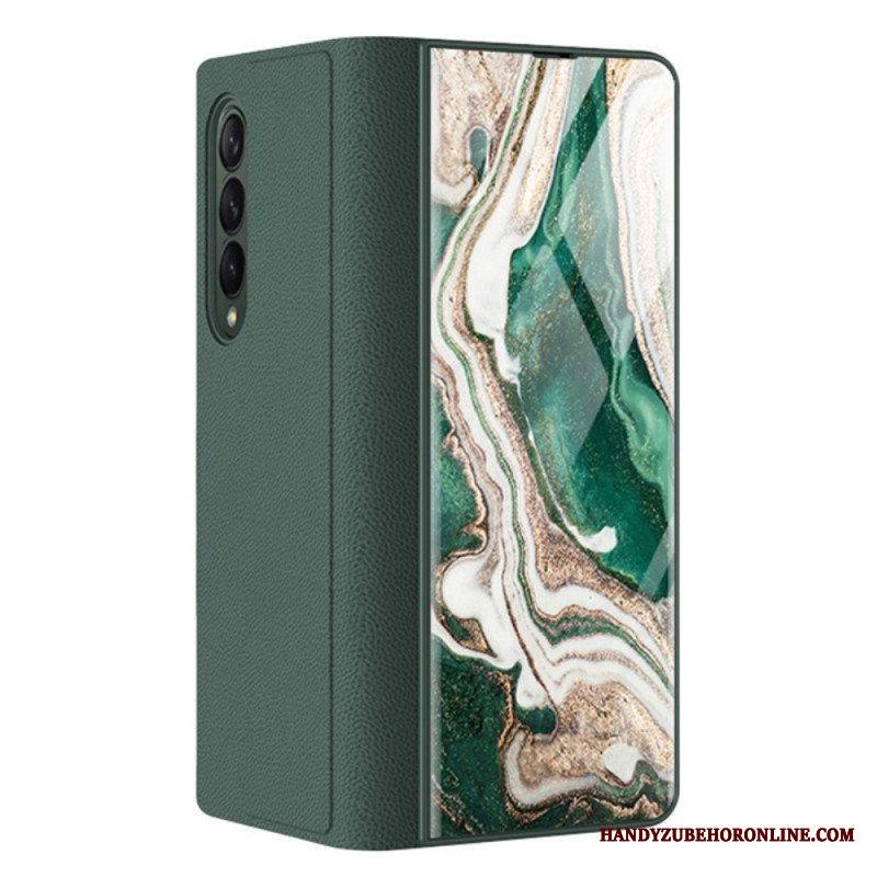 Puhelinkuoret Samsung Galaxy Z Fold 3 5G Kotelot Flip Marmoritehoste Karkaistu Lasi