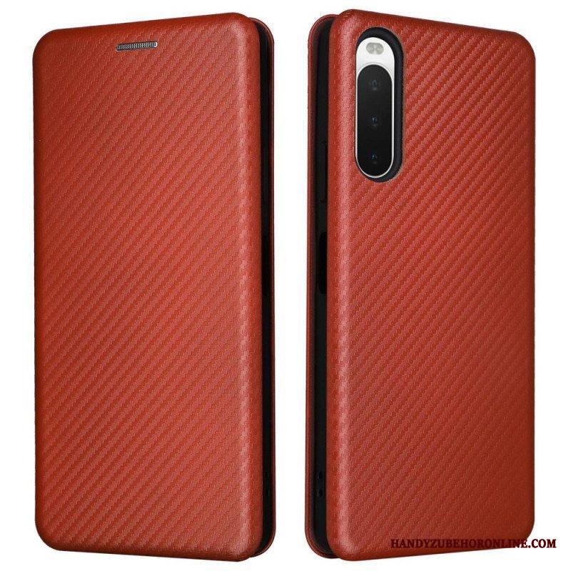 Puhelinkuoret Sony Xperia 10 IV Kotelot Flip Hiilikuiturakenne