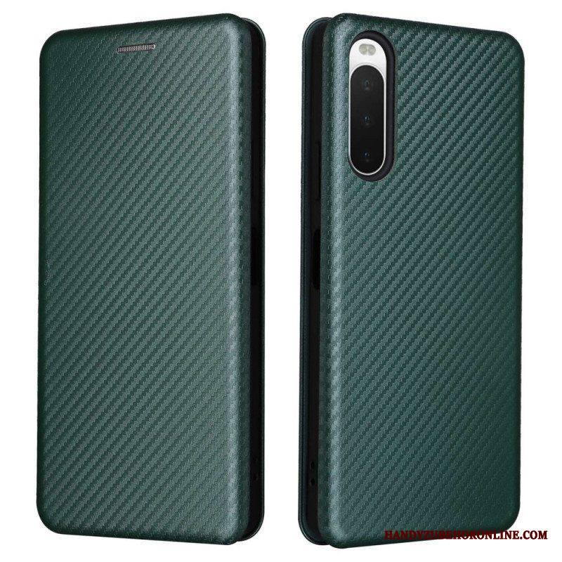 Puhelinkuoret Sony Xperia 10 IV Kotelot Flip Hiilikuiturakenne