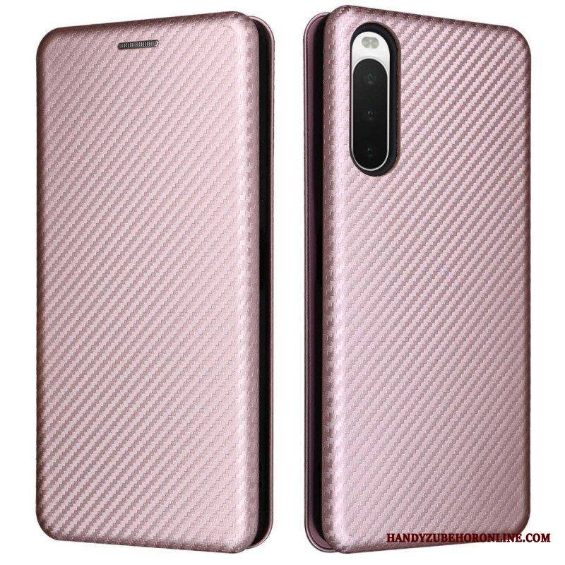 Puhelinkuoret Sony Xperia 10 IV Kotelot Flip Hiilikuiturakenne