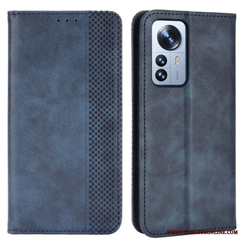 Puhelinkuoret Xiaomi 12 Pro Kotelot Flip Tyylitelty Vintage-nahkaefekti