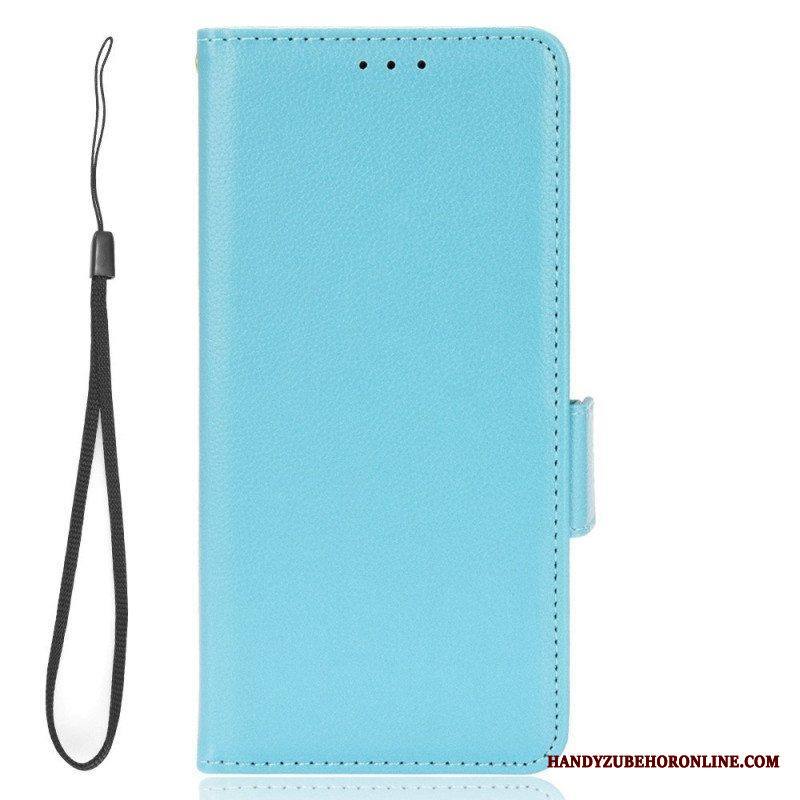 Puhelinkuoret Xiaomi 12T / 12T Pro Kotelot Flip Nahkaefekti Hihnalla