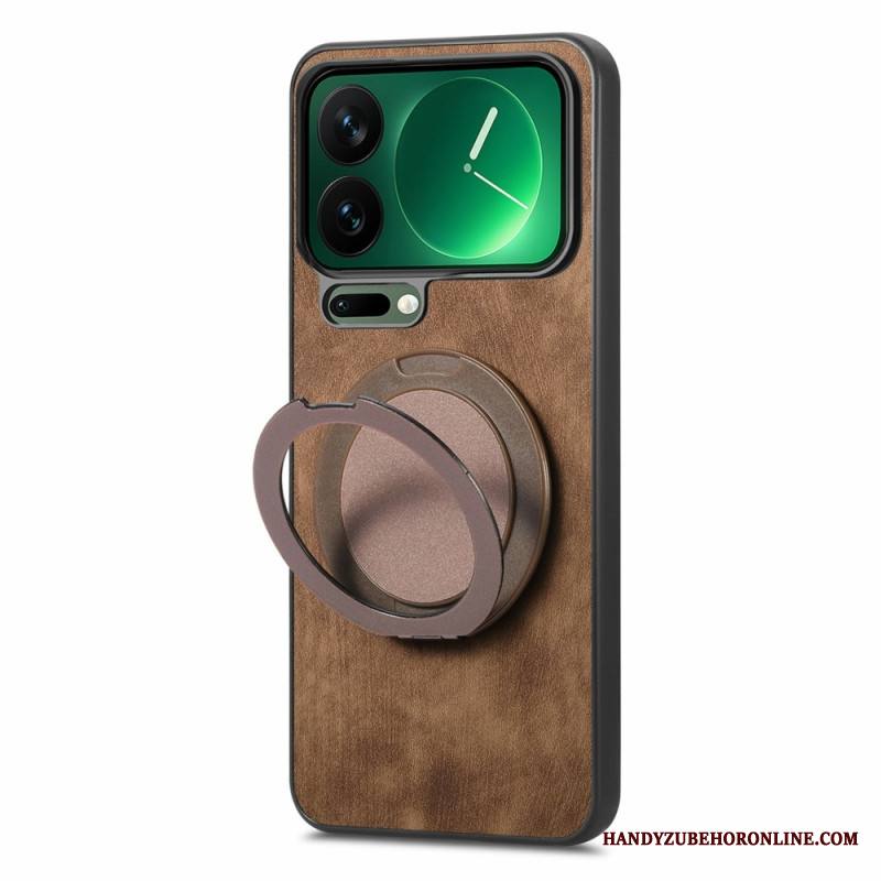 Puhelinkuoret Xiaomi 17 Pro Max Pyörivä Jalusta Ja Retrokuvioinen Nahkakuvio