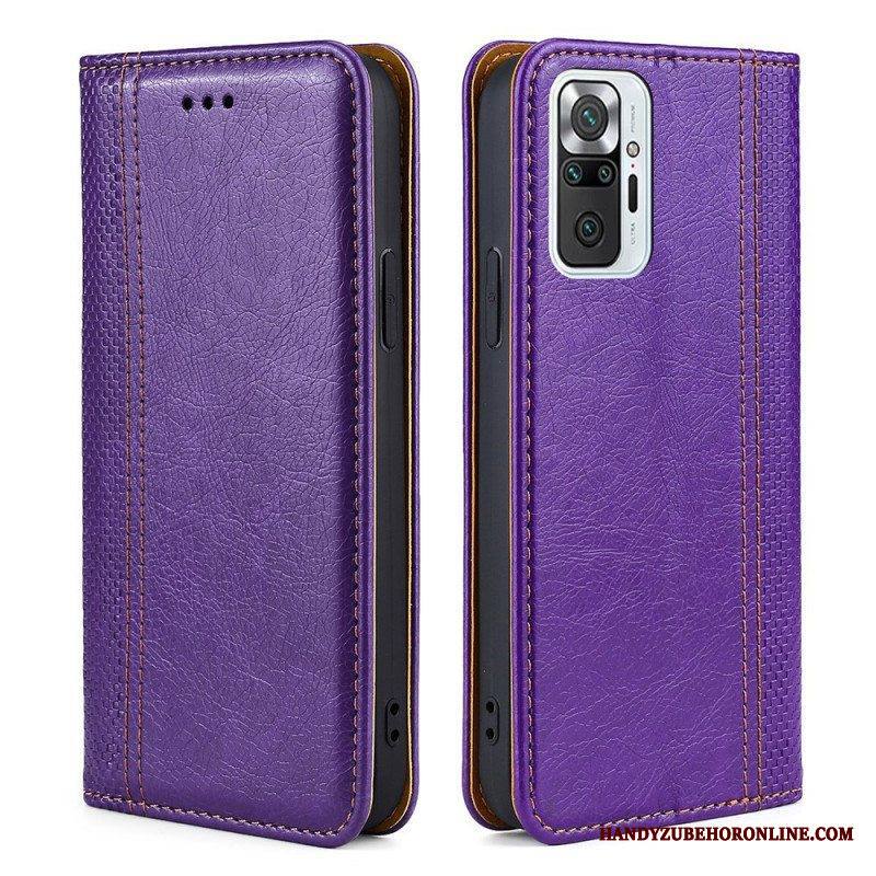 Puhelinkuoret Xiaomi Redmi Note 10 Pro Kotelot Flip Litsi Haljasnahan Ompeleet