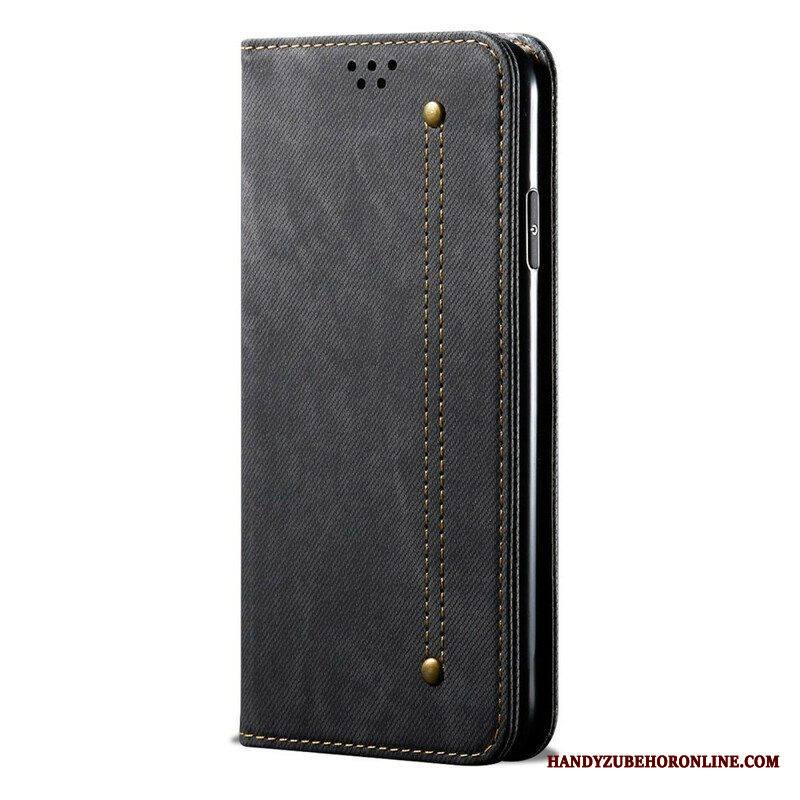 Puhelinkuoret iPhone 13 Mini Kotelot Flip Faux Leather Jeans Texture