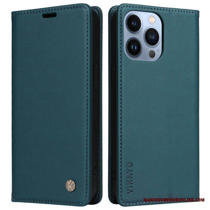Puhelinkuoret iPhone 13 Pro Kotelot Flip Nahkatyylinen Niitti Yikatu