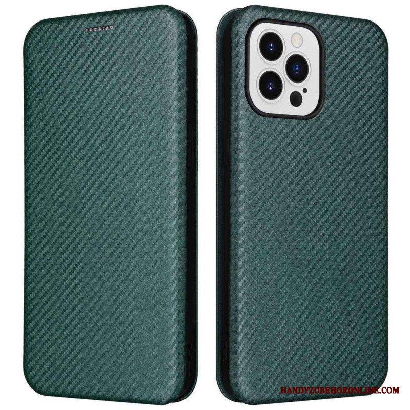Puhelinkuoret iPhone 14 Pro Kotelot Flip Värillinen Hiilikuitu