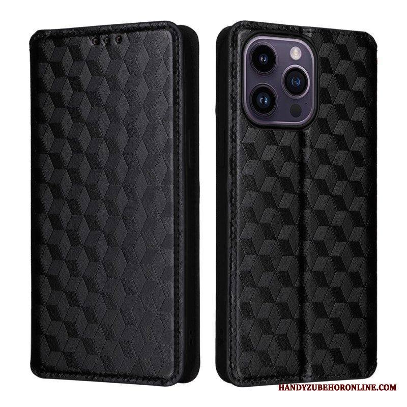 Puhelinkuoret iPhone 15 Kotelot Flip 3d-kuutiot