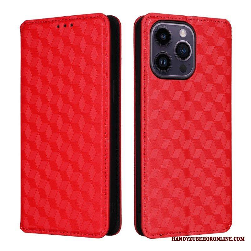 Puhelinkuoret iPhone 15 Kotelot Flip 3d-kuutiot