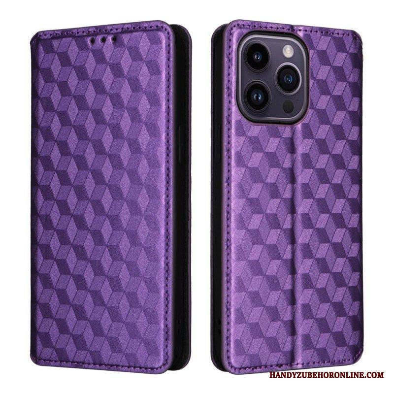 Puhelinkuoret iPhone 15 Kotelot Flip 3d-kuutiot