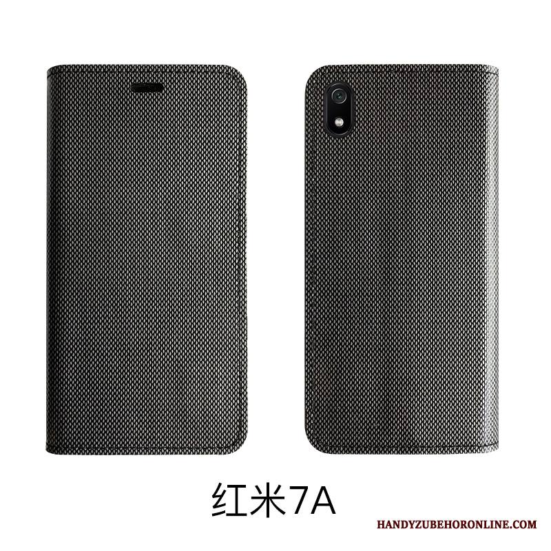 Redmi 7a Kuori Kotelo Simpukka Aito Nahka Ylellisyys Suojaus Musta Pieni