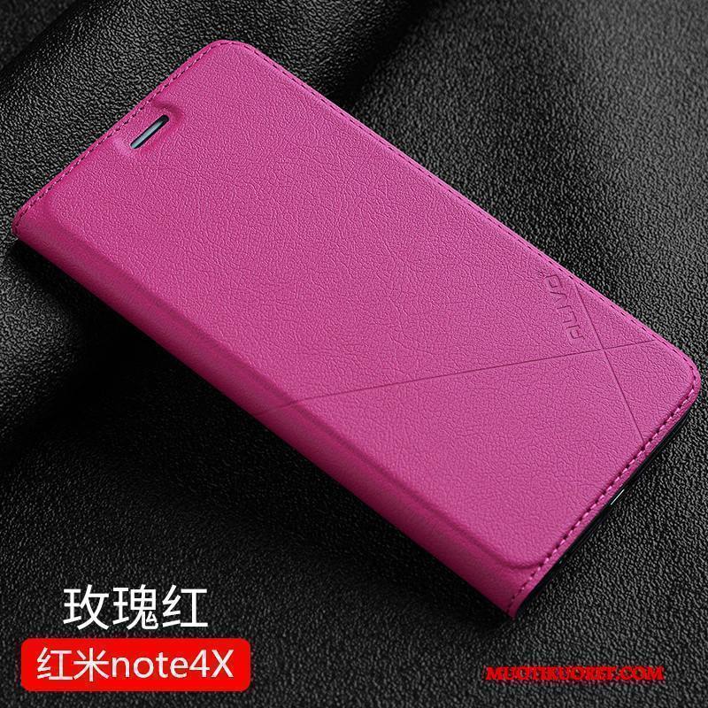 Redmi Note 4x Kuori Nahkakotelo Murtumaton Suojaus Punainen Kulta Pieni Puhelimen Kuoret