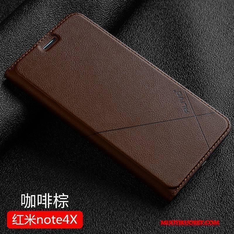 Redmi Note 4x Kuori Nahkakotelo Murtumaton Suojaus Punainen Kulta Pieni Puhelimen Kuoret