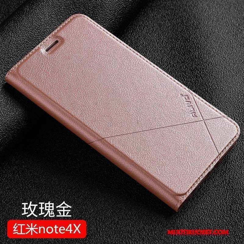 Redmi Note 4x Kuori Nahkakotelo Murtumaton Suojaus Punainen Kulta Pieni Puhelimen Kuoret