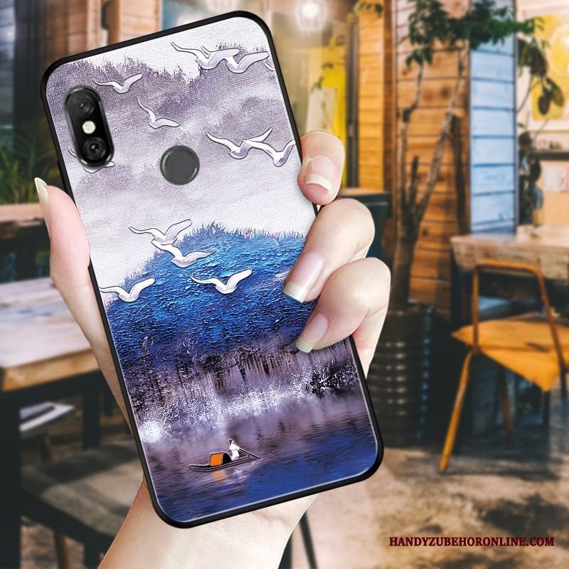 Redmi Note 6 Pro Suojaus Pieni Puhelimen Kuoret Musta Kohokuviointi Kuori Punainen