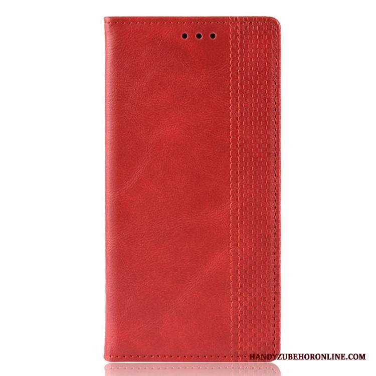 Redmi Note 8 Pro Kuori Puhelimen Kuoret Musta Kortti Pieni Punainen Nahka Magneettinen