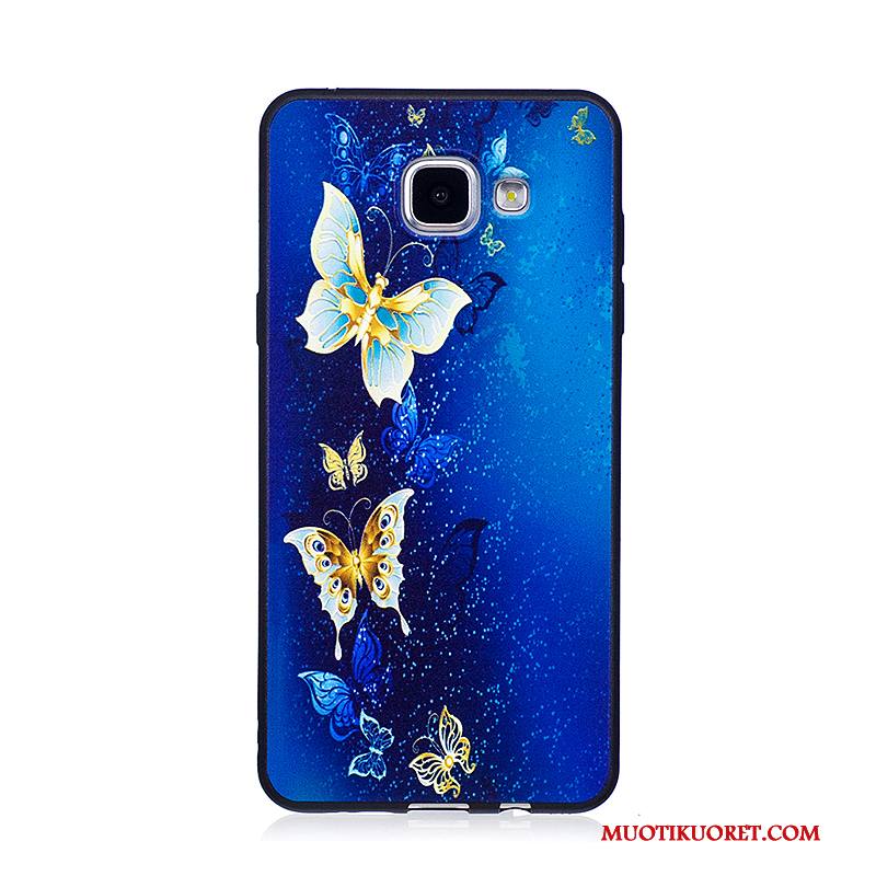 Samsung Galaxy A3 2016 Kuori Maalaus Puhelimen Kuoret Musta Kukkia Suojaus Trendi Pehmeä Neste