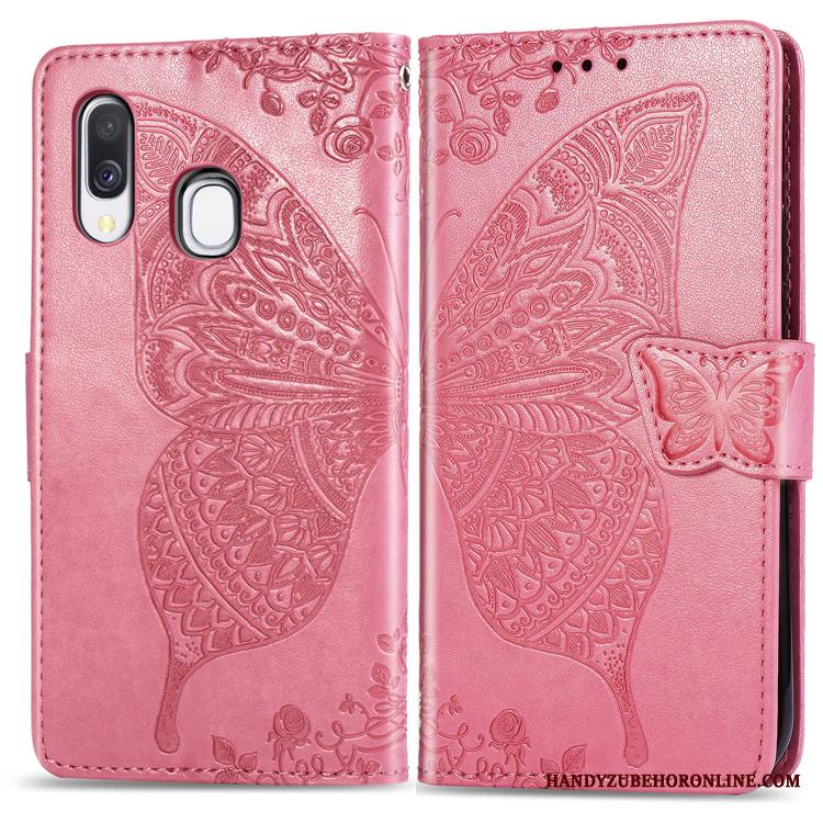 Samsung Galaxy A40 Kuori Simpukka Murtumaton Silikoni Tähti Violetti Puhelimen Kuoret Nahkakotelo