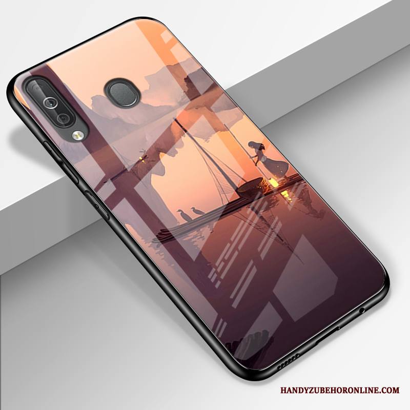 Samsung Galaxy A40s Kuori Murtumaton Kotelo Lasi Silikoni Yksinkertainen Jauhe Tähti