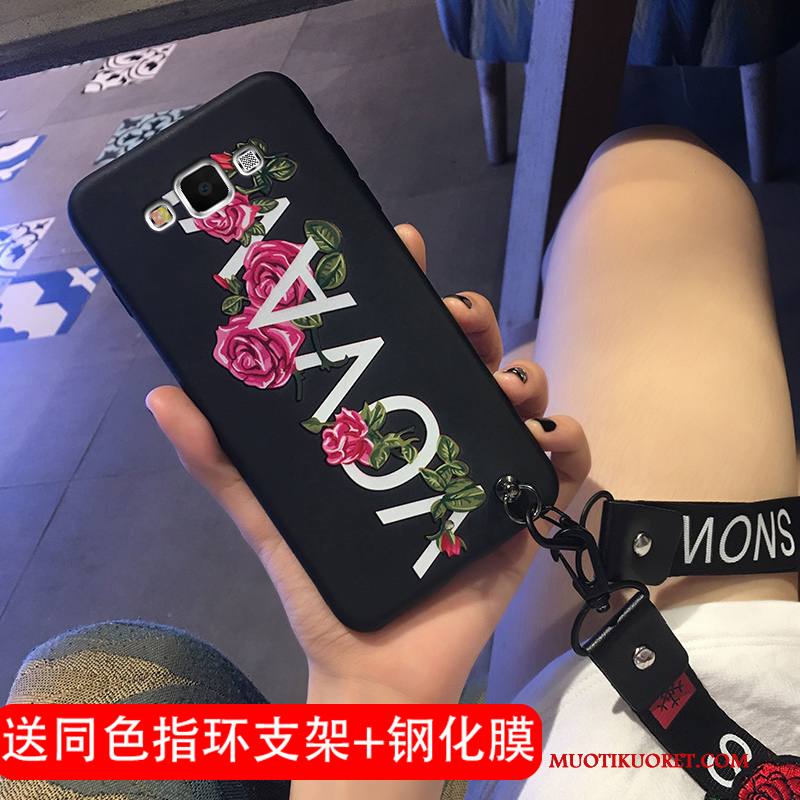 Samsung Galaxy A5 2015 Kuori Punainen Suojaus Trendi Tähti Musta All Inclusive Kotelo