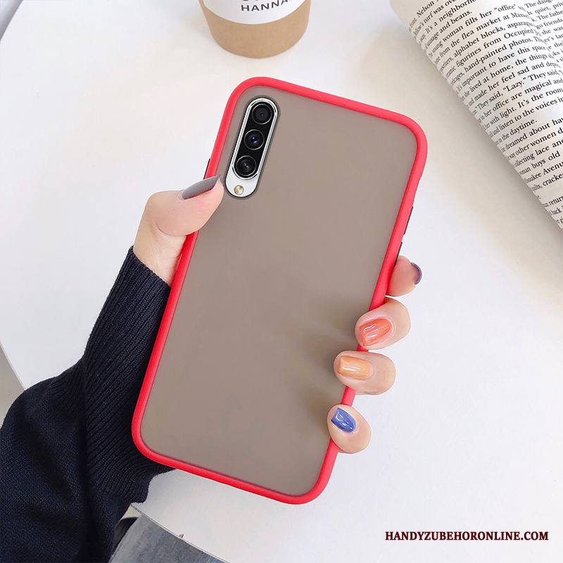 Samsung Galaxy A50s Kuori Yksinkertainen Pesty Suede Luova Musta Murtumaton Tähti Kova