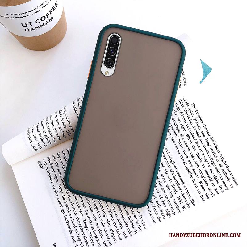 Samsung Galaxy A50s Kuori Yksinkertainen Pesty Suede Luova Musta Murtumaton Tähti Kova