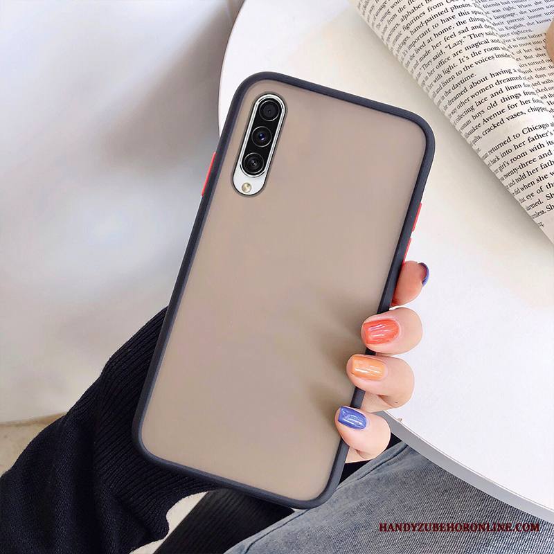 Samsung Galaxy A50s Kuori Yksinkertainen Pesty Suede Luova Musta Murtumaton Tähti Kova