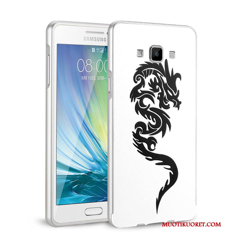 Samsung Galaxy A7 2015 Kuori Kotelo Sininen Metalli Kehys Tähti Suojaus Puhelimen